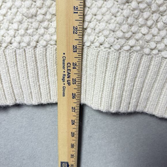American Eagle Outfitters Ivory White Popcorn Knit Sweater Wool Alpaca Blend M - Picture 11 of 13